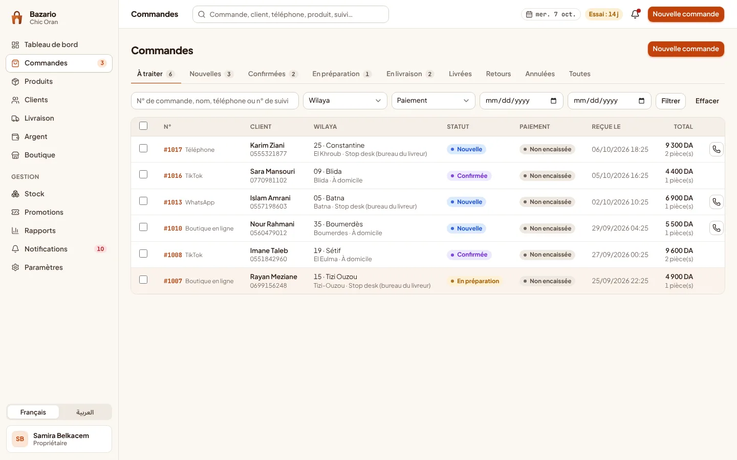 Bazario: Orders from every channel