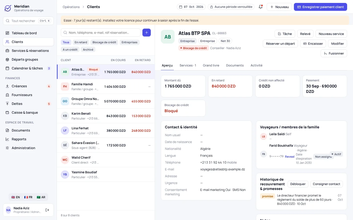 Meridian: Client file